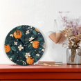 thumbnail image 2 of Yayeee 10" Wall Clock Battery Operated Quartz Round Silent Non-Ticking Home Decor, Green Floral Oranges, 2 of 6