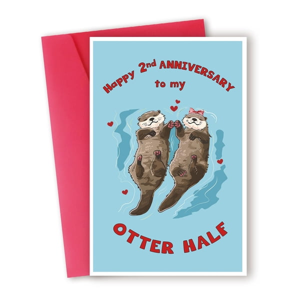 Tarjeta de aniversario Hongshan Happy 2º aniversario para pareja