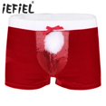 thumbnail image 2 of Lencería para hombre Terciopelo Navidad Papá Noel Disfraz de cosplay Vacaciones Club nocturno Año nuevo Boxer Shorts Ropa interior Calzoncillos Ropa de dormir, 2 of 5