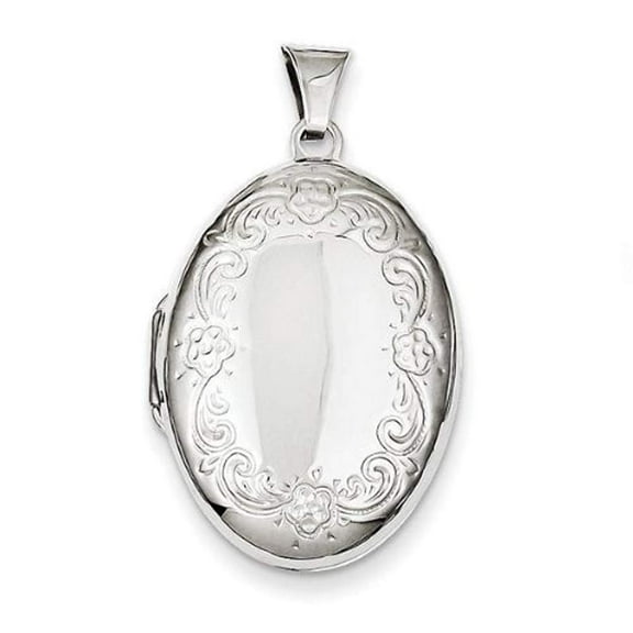 Sterling Silver Oval Picture Locket - 3/4 Inch x 1 Inch