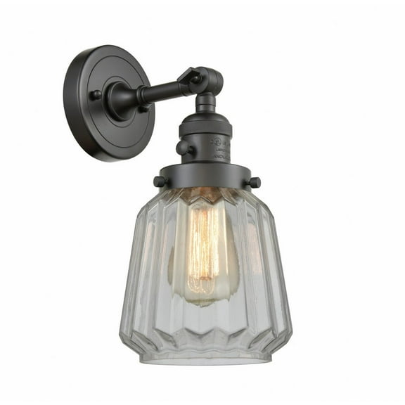 203SW-OB-G142 Innovations Lighting Chatham - 1 Light Wall Sconce In Art Deco Style-12 Inches Tall and 7 Inches Wide-Oil Rubbed Bronze Finish-Clear