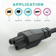 thumbnail image 2 of 3 Prong Notebook Power Cord 125V 10ft Long Replacement Laptop Notebook 3 pin Charger Cable IEC320 C5 to NEMA 5-15P, 2 of 5