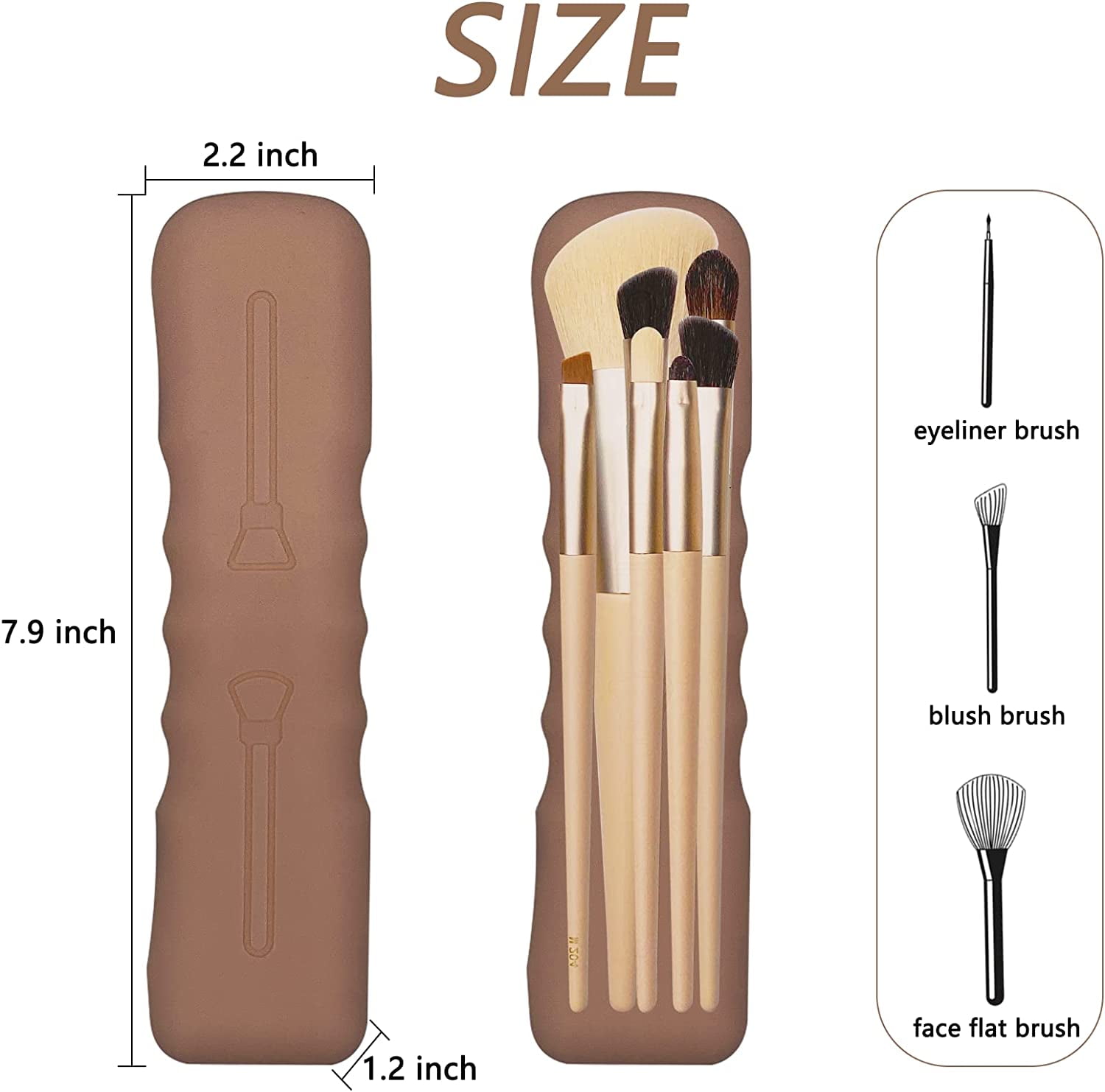  Silicone Travel Makeup Brush Holder Bag with Brush Cleaning  Mat, Portable Makeup Brush Organizer Bag with Magnetic Adsorption, Soft &  Sleek Silicone Cosmetic Bag (Khaki) : Beauty & Personal Care