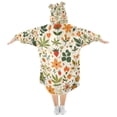 thumbnail image 2 of FORMRS Wearable Blanket Hoodie with Sleeves for Kids Cozy Flannel Sweatshirt, Leaves Pattern, 2 of 7
