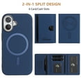 thumbnail image 4 of Allytechgroup Wallet Case for iPhone 16, RFID Blocking PU Leather Stand Phone Shell with Credit Card Slot Shockproof Protective Back Cover for iPhone 16 Women Men, Darkblue, 4 of 6