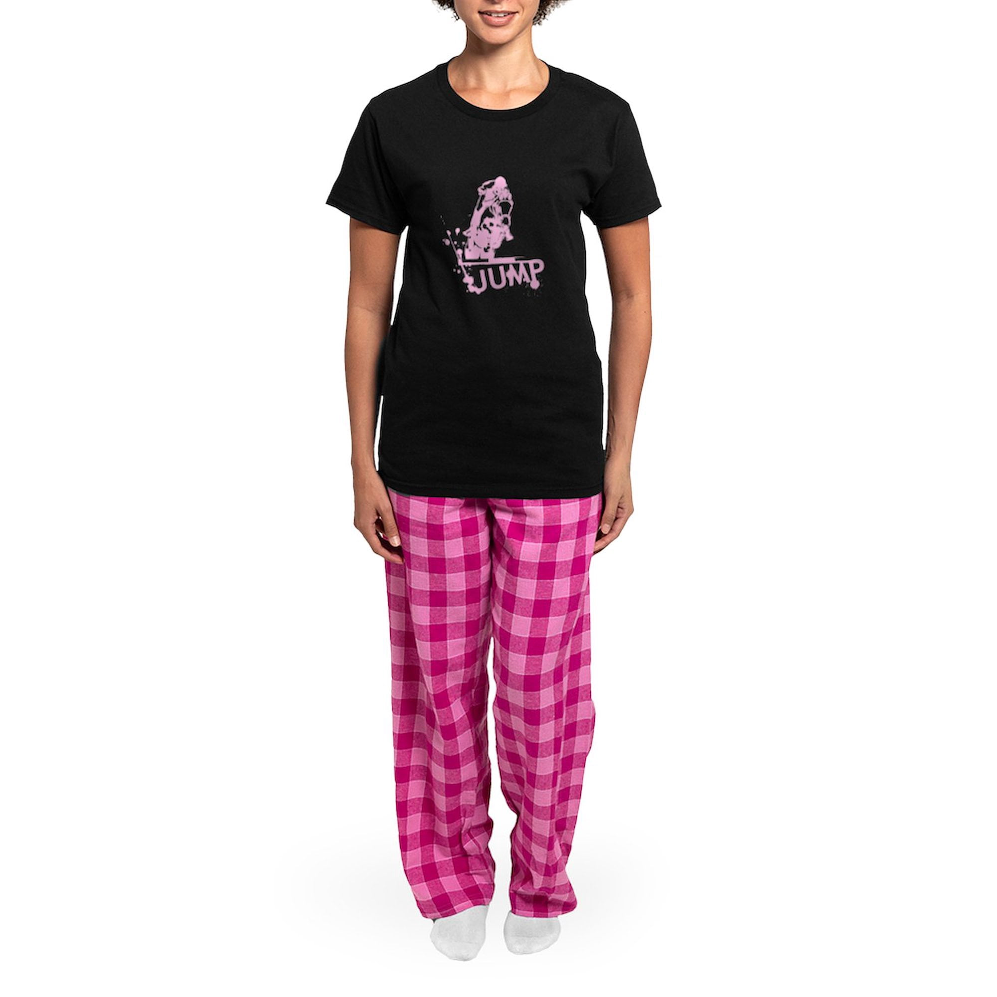 CafePress - EQUESTRIAN JUMP Women's Dark Pajamas - Women's Short Sleeve Print T-Shirt and Pants Dark Cotton Pajama Set