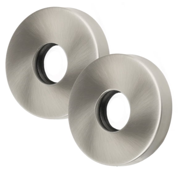 Corla 2PC Shower Arm Flange 2.5” Round | Modern Universal Escutcheon Replacement Cover Plate (Brushed Nickel)