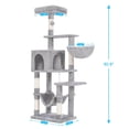 thumbnail image 3 of Cat Tree Hey-brother MPJ050W con hamaca grande, color gris claro, 3 of 7