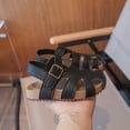 thumbnail image 5 of KPOPLK Girls Sandals Flower Girl Dress Shoes Closed Toe Fisherman Flat Sandals Princess Party Shoes for Little Big Kids(Black,13), 5 of 8