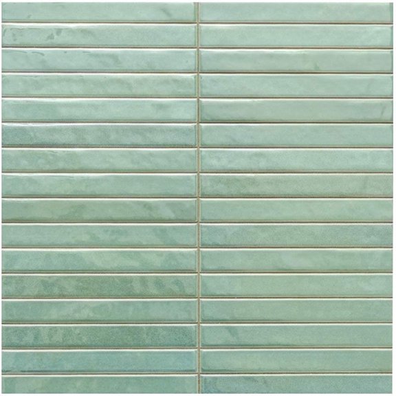 The Tile Life Castilla 14" x 14" Sage Ribbed Glossy Ceramic Wall Tile, Case (12 Tiles)
