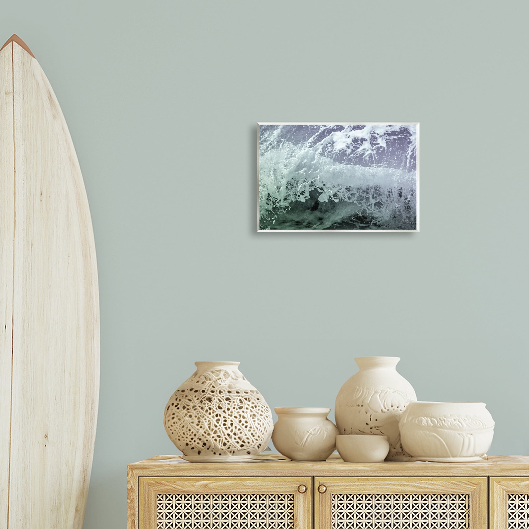 Stupell Industries Splashing Blue Waves Landscape Photography Unframed Art Print Wall Art, 15 x 10