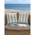 thumbnail image 5 of Outdoor Pillows Waterproof, Sage Green Striped Throw Pillows with Inserts Included, Farmhouse Vertical Stripes Indoor Outdoor Decorative Lumbar Pillow for Bed/Couch/Patio 16"x16", 2Pcs, 5 of 8