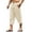 Beige, variant on COOFANDY Men's Linen Harem Capri Pants Lightweight Loose 3/4 Shorts Drawstring Elastic Waist Casual Beach Yoga Trousers
