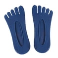 thumbnail image 3 of Medias Zulema de Cinco Corte Bajo Barco Invisible Puntera Dividida Azul, 3 of 8