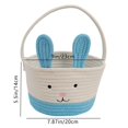 thumbnail image 2 of SUNSIOM Easter Bunny Basket Cute Contrast Color Rope Easter Bucket Tote with Long Handle for Home Party School, 2 of 6