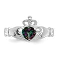 thumbnail image 5 of 14K White Gold Ring Band Themed (06) June Cubic Zirconia CZ Pink, Size 8, 5 of 5