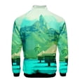 thumbnail image 2 of Ilustración de paisaje 3D Impresión digital creativa Impresión digital Cuello alto Chaqueta con cremallera para hombres Mujeres Sudadera con capucha Ropa para hombre, 2 of 4