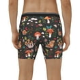thumbnail image 4 of Xecao Mushroom Snail Print Boxer Briefs for Men's Stretch Moisture-Wicking Underwear, Mid-Rise Classics breathable fabric, 4 of 7