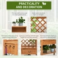 thumbnail image 3 of Outsunny Garden Potting Bench, Outdoor Wooden Workstation Table w/ Metal Screen, Drawer, Hooks, Storage Shelf, and Lattice Back for Patio and Porch, 3 of 9
