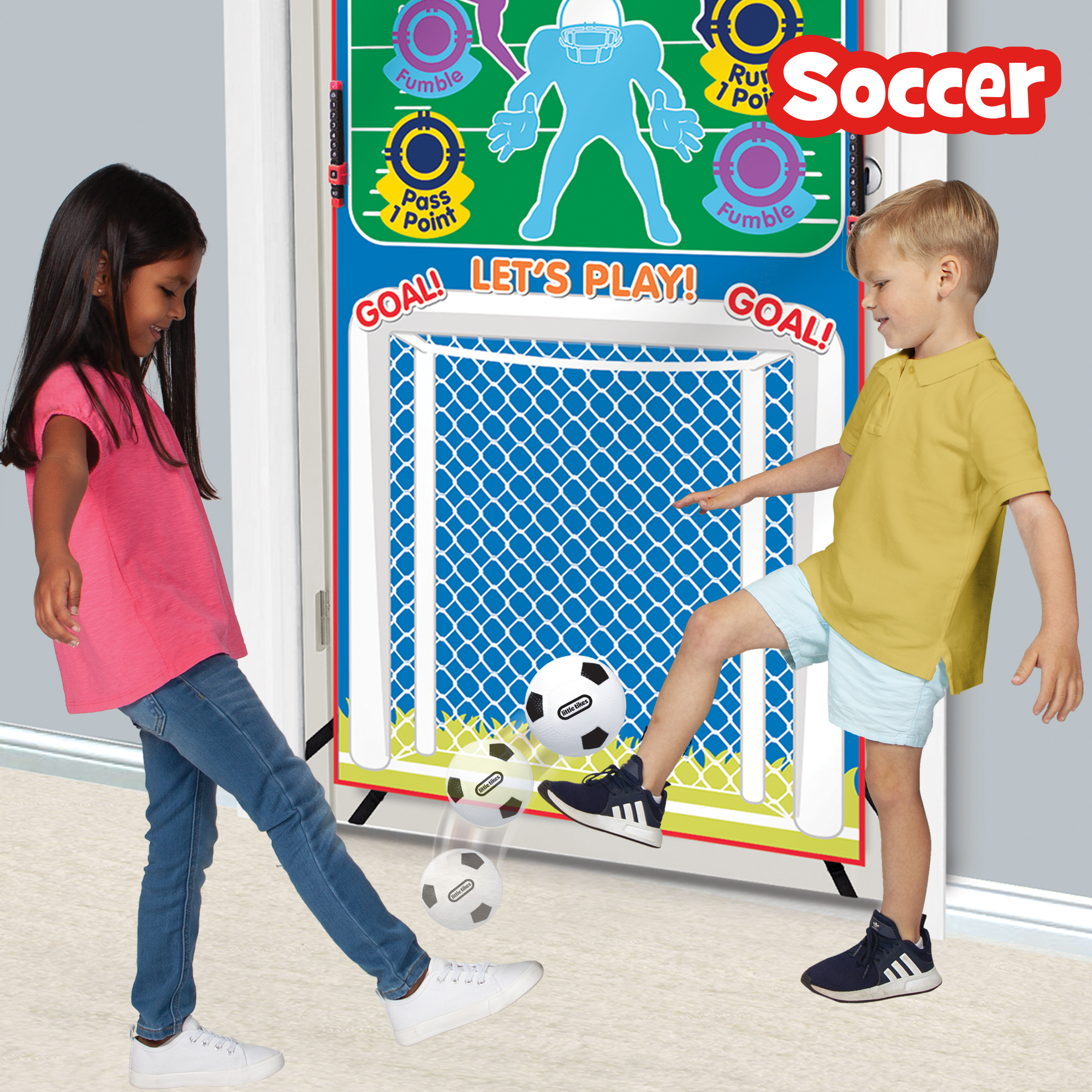 Little Tikes 3-in-1 Doorway Sports Center - Basketball, Football, Soccer for Kids 3+ - image 4 of 5