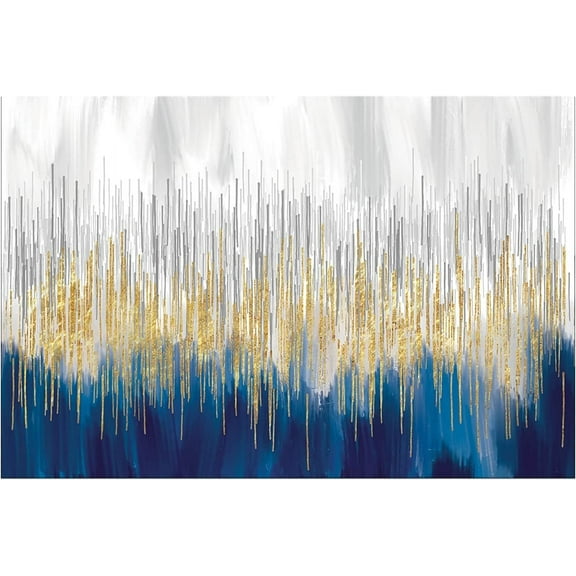 Aaheei Abstract Wall Art Gold and Blue Canvas painting Artwork Painting Print for Living Room Bedroom Kitchen Home and Office Wall Decor