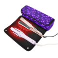 thumbnail image 3 of Hair Tool Organizer Bag with Heat Resistant Mat Removable Travel Storage Case for Hot Air Brushes Curling Irons Abstract Purple Square Image, 3 of 8