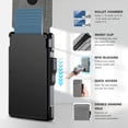 thumbnail image 3 of Clip para billetes Wallet Umoven, delgado, de piel, con bloqueo RFID, gris, 3 of 6
