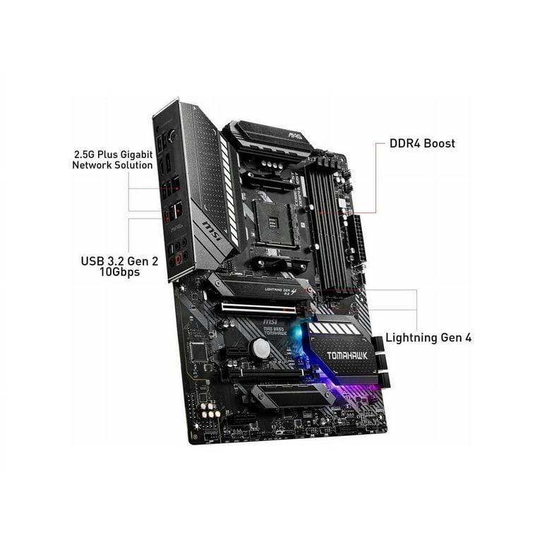 MSI MAG B550 TOMAHAWK AMD Ryzen Motherboard - AM4, SATA 6Gb/s, USB 3.0, ATX  - Walmart.com