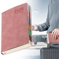 thumbnail image 2 of Pink Weekly Planner 2026 with Leather Cover, Calendar Journal with Monthly and Weekly Views, Habit Counter for Work School, 8X6In, 1Pcs, 2 of 5
