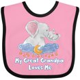 thumbnail image 3 of Inktastic My Great Grandpa Loves Me Cute Elephants Clouds Moon Stars Boys or Girls Baby Bib, 3 of 4