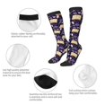 thumbnail image 3 of Fotbe Lavender Flowers Calcetas Divertidas Estampadas para Hombre y Mujer, Calcetas de Algodón hasta la Rodilla para Caminar, Correr, Enfermería y Embarazo, 3 of 6