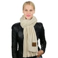 thumbnail image 2 of C.C Women's Ultra Soft Chenille Ribbed Thick Warm Knit Shawl Wrap Scarf-Beige, 2 of 4