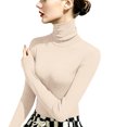 thumbnail image 3 of Kamentoy Womens Long Sleeve Shirts Basic Turtleneck Ribbed Thermal Underwear Tops | Slim Fit Base Layers Tee, Tight Undershirts, Going Out T-shirts, 3 of 5