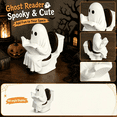 thumbnail image 3 of Halloween Ghost Decor Funny Reading Ghost on Toilet Statue Resin Toilet Ghost Figurine Spooky Cute Tabletop Ornament for Bathroom Shelf Desk Decor, 3 of 6