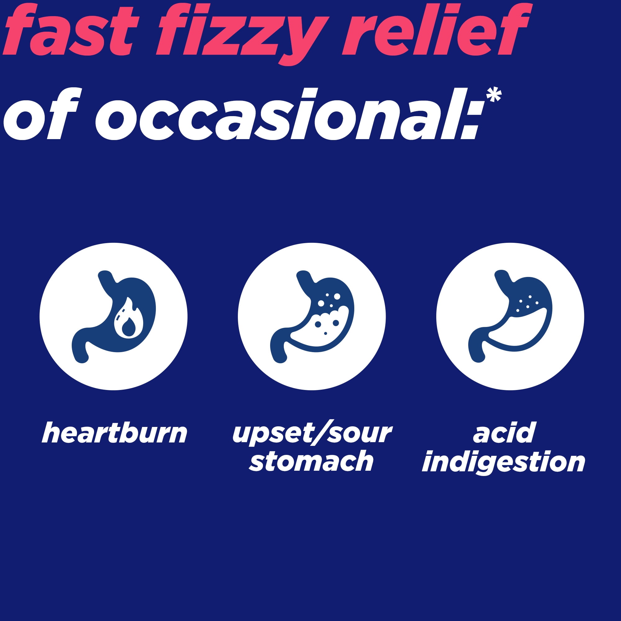 Alka-Seltzer Fizzy Melts Dietary Supplement Antacid Mixed Berry Flavor, 16 Count