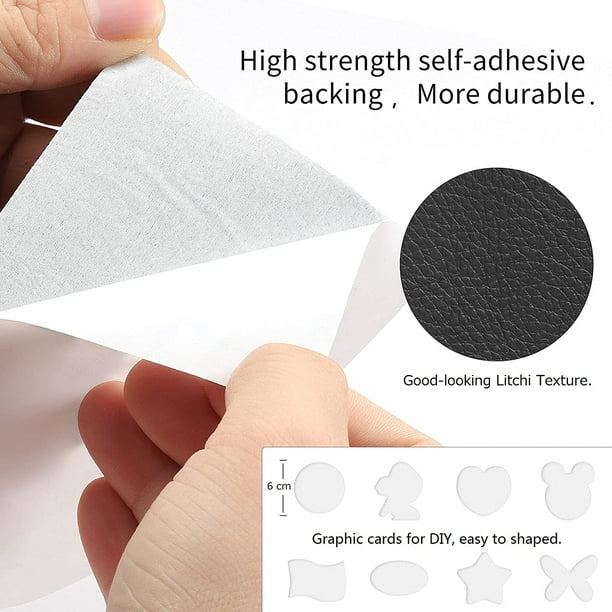 Leather Repair Patch(black 5pcs), Leather Patch Kit, Self Adhesive Leather,  Self Adhesive Leather Patch, For Sofa, Car Seat, Furniture, Jacket 10x20cm