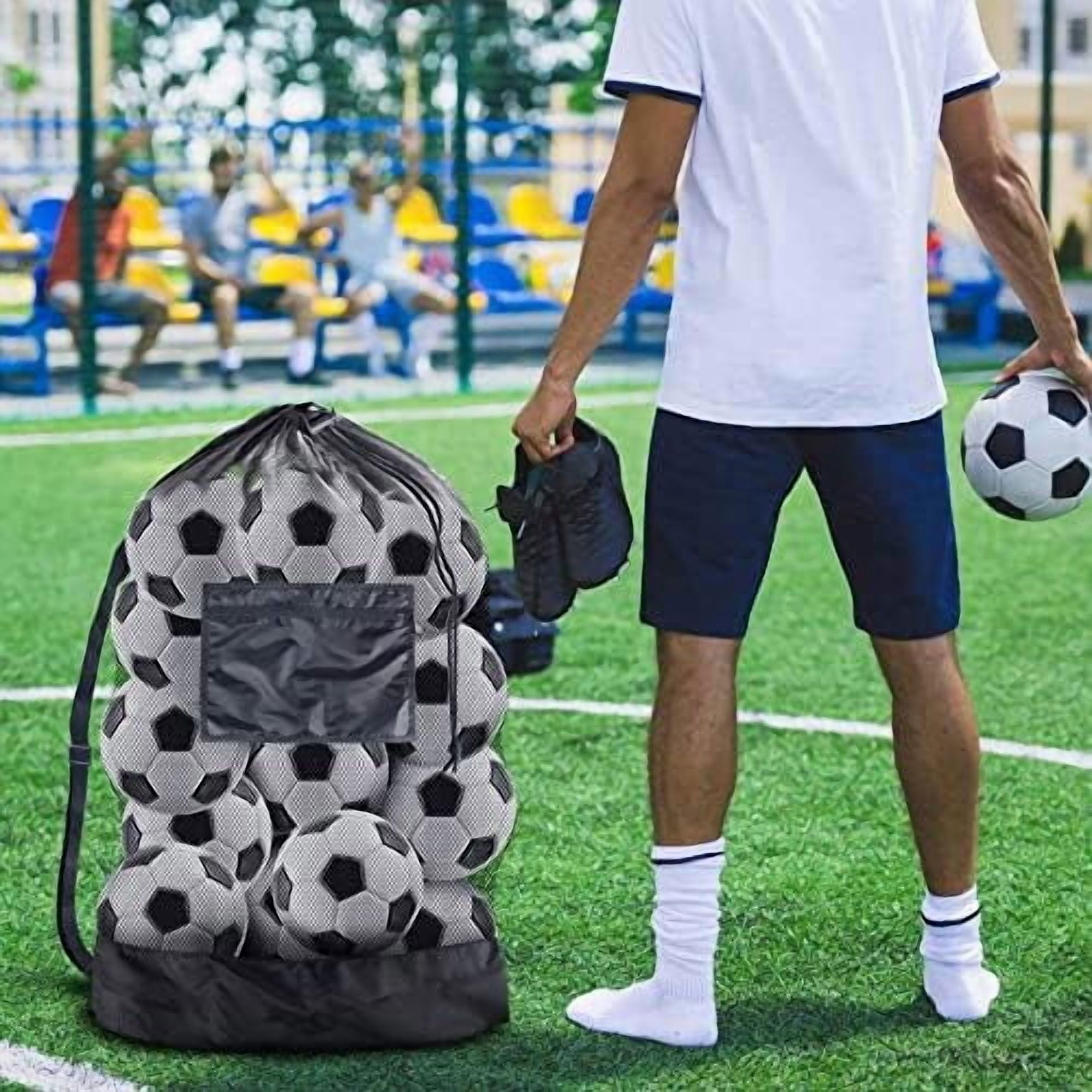 RibRave Extra Large Mesh Ball Bag, Drawstring Socce Bag for Coach, Use for Basketball, Volleyball, Baseball, Mesh Equipmenbag with Adjustable and Portable Strap