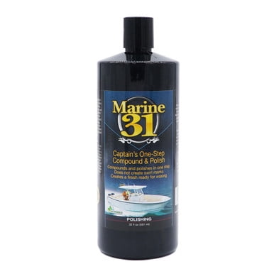 Marine 31 Captain’s One-Step Compound & Polish | Restores Shine & Removes Oxidation | Easy Application | Suitable for Boats & Marine Surfaces | M31-251 | 32 oz