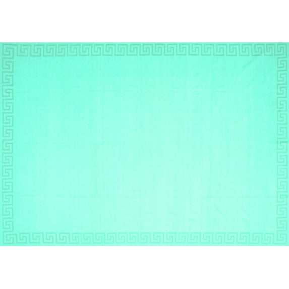 Ahgly Company Indoor Rectangle Solid Turquoise Blue Modern Area Rugs, 7' x 10'