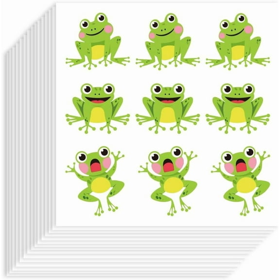 180Pcs Frog Stickers 90x90mm Self-Adhesive Paper Decorative Stickers Waterproof Cartoon Animal Planner Decals