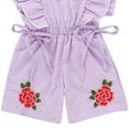 thumbnail image 5 of Newborn Baby Girls Flower Stripe Ruffle Romper Embroidery Jumpsuit Clothes Summer 6M-5Y, 5 of 5
