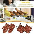 thumbnail image 5 of Cauagu X-mas and New Year Print Oven Mitts and Pot Holders 4 pcs Set,Extra Thicken Long Kitchen Oven Glove Potholders BBQ Gloves-Oven Mitts and Pot Holders(11 Inch), 5 of 6