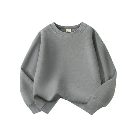 

KTMKH Kids Girls Boys Crewneck - Long Sleeve Pullover Toddler Baby Boys Girls Basic Crewneck Pullover Sweatshirt Children s Solid Hoodie Coat Tops for 3-4 Years