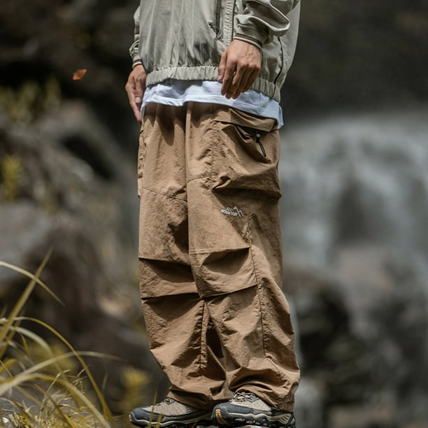 QATAINLAV Cargo Pants Men's High Waisted Parachute Sweatpant