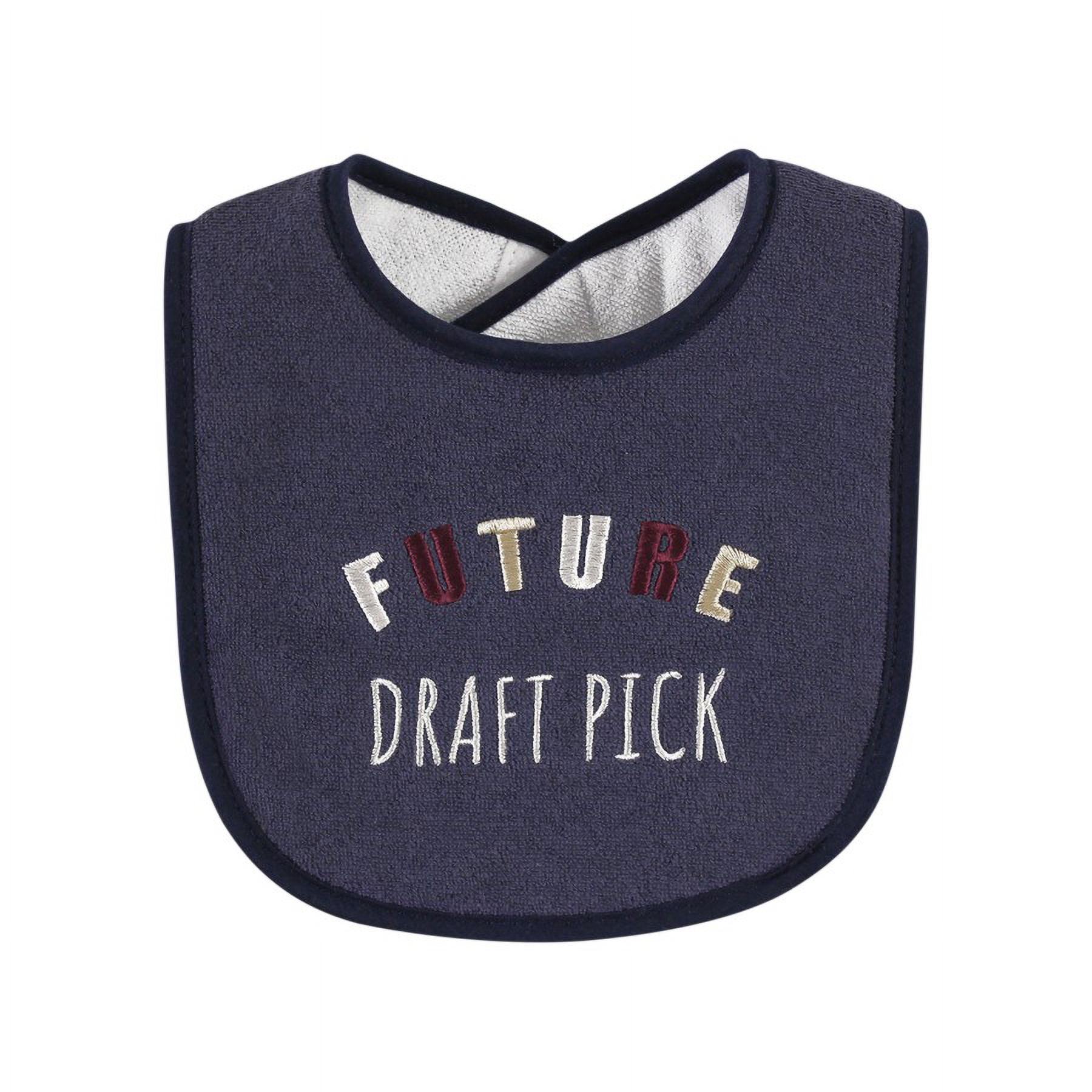 Hudson Baby Machine Washable and Absorbent Cotton Baby Bib, Football
