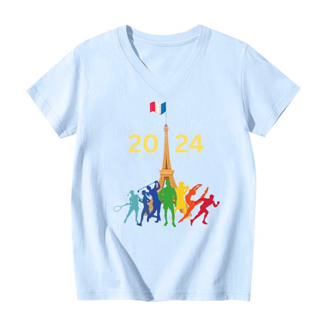T-Shirts d'Été pour Garçons et Filles, Mode Imprimé Dessin Animé, Manches Courtes, Coupe Ample, Col Rond, Blouse Décontractée, Chemises de Printemps pour Enfants 8-9T