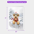 thumbnail image 5 of Playful Airedale Terrier Welcomes Winter Snowy Day with Cardinal Bird 5x7in Folded Greeting Card Dale Waterside Dog Lover Single Note Card with Envelope - 2017, 5 of 5