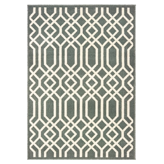 United Weavers Miami Area Rug 3003-40977 Sebring Charcoal Bars Diamonds