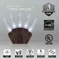 thumbnail image 6 of Wintergreen Lighting T5 LED Mini Lights Brown Wire Christmas Lights, Brown Wired Clear Mini Lights, LED Christmas Lights, 50 Lights, 6 of 7