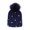 Navy Blue, variant on Winter Warm Knit Pearls Beanie Hat Skull Cap Pom Beanies for Men Women